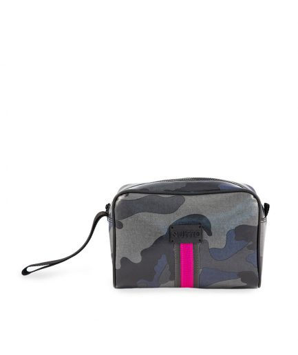 Beauty Case Camouflage Blu Riga Fuxia Quittobags