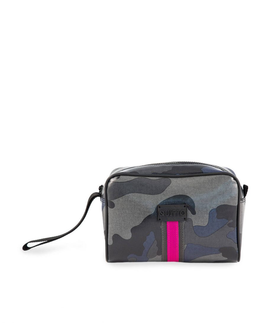 Beauty Case Camouflage Blu Riga Fuxia Quittobags
