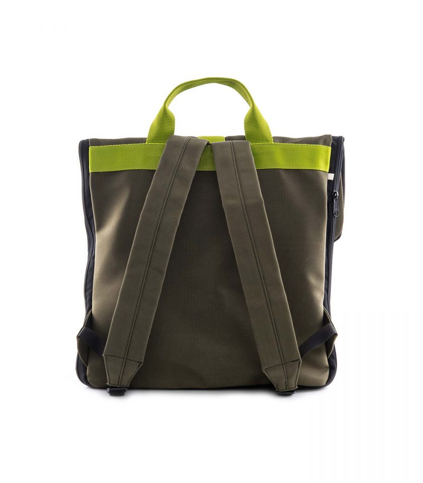 Extensible Green Backpack Retro Quittobags Made in Italy