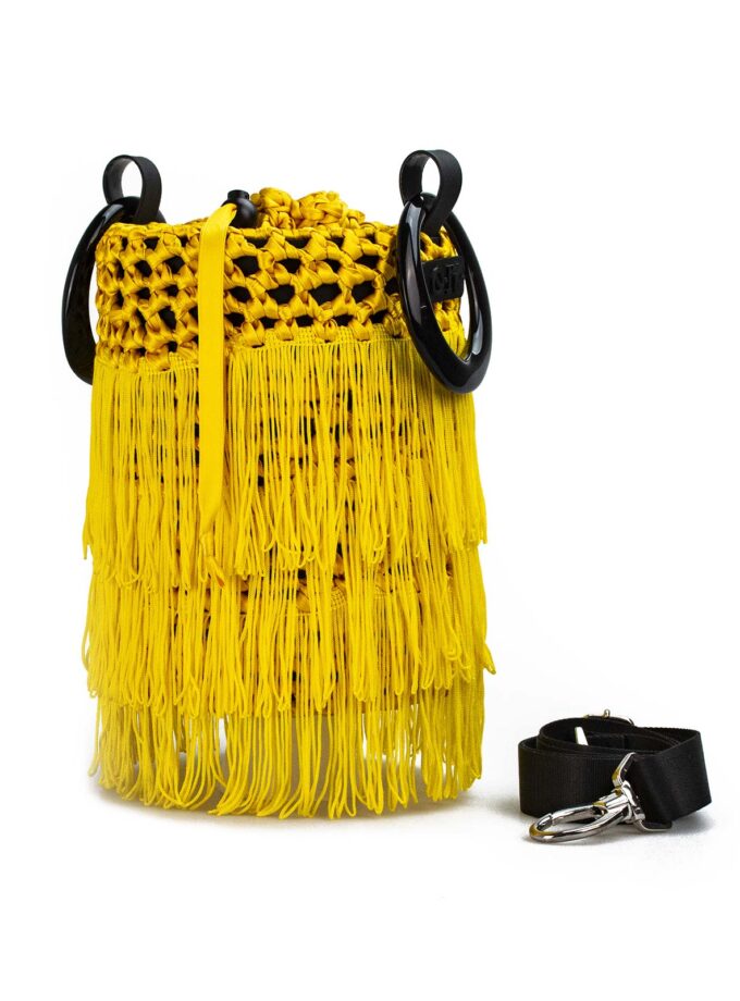 Cilindro Charleston Giallo Lato Quittobags Made in Italy
